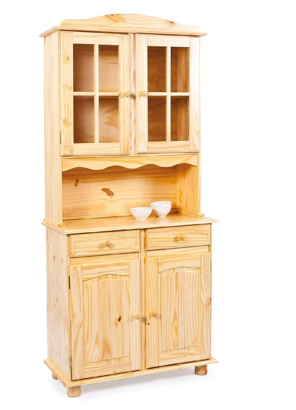 Esidra Dmora - Sideboard with two doors and two drawers, light oak color, 88 x 198 x 32 cm