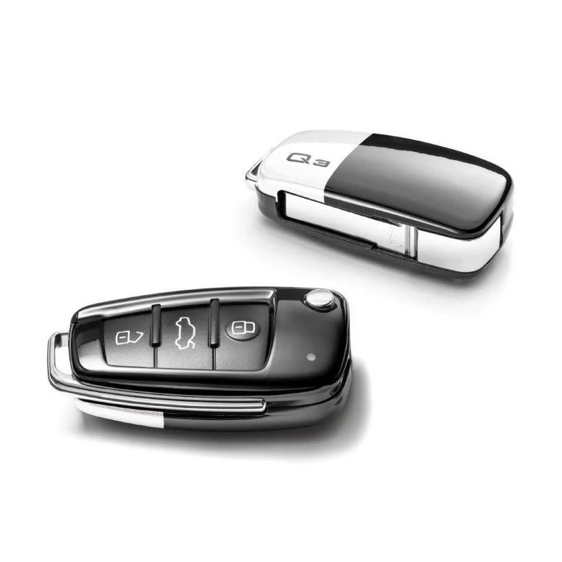 Audi Q3 Logo Emblem Original Key Cover, Glacier White/Brilliant Black, Plastic, SUV, 83A071208S9R