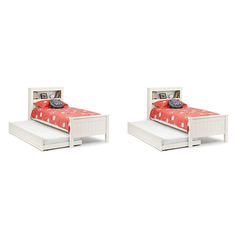 SET OF MAINE BOOKCASE BED AND UNDERBED SURF WHITE