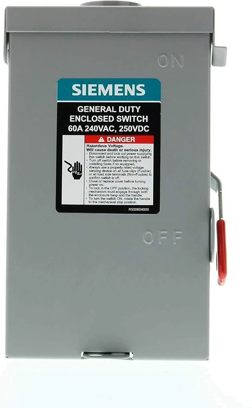 SIEMENS 2P 60A 240V General Duty Safety Switch Outdoor, Fusible