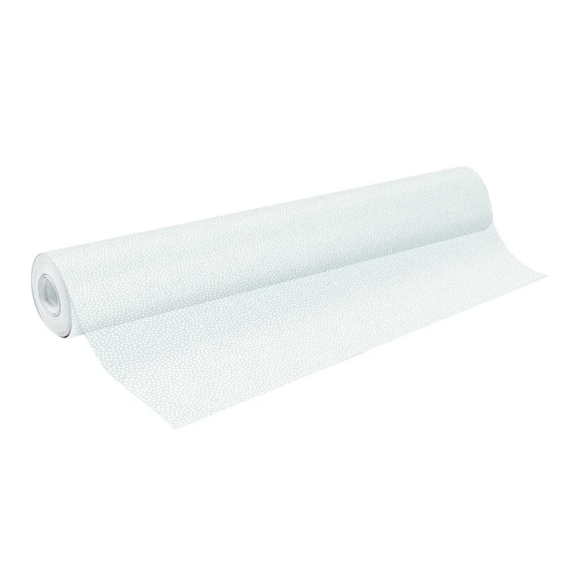 Clairefontaine - Ref 211771C - Prubted Wrapping Film (Single Roll) - 70cm Width x 100m Length - Suitable for Flower Arranging & Present Wrapping - Silver & White Dots - Image 1