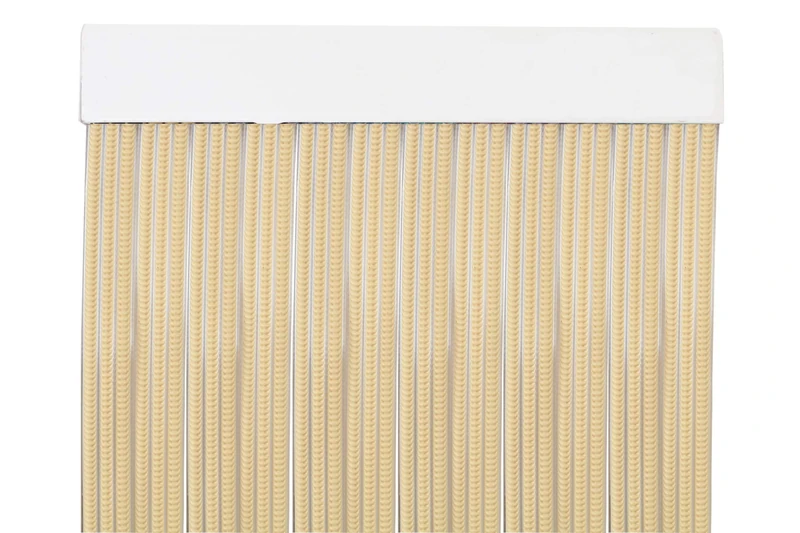 MercuryTextil P69 PVC Door Curtain 210 x 90 cm Beige + Transparent Edge, Plastic