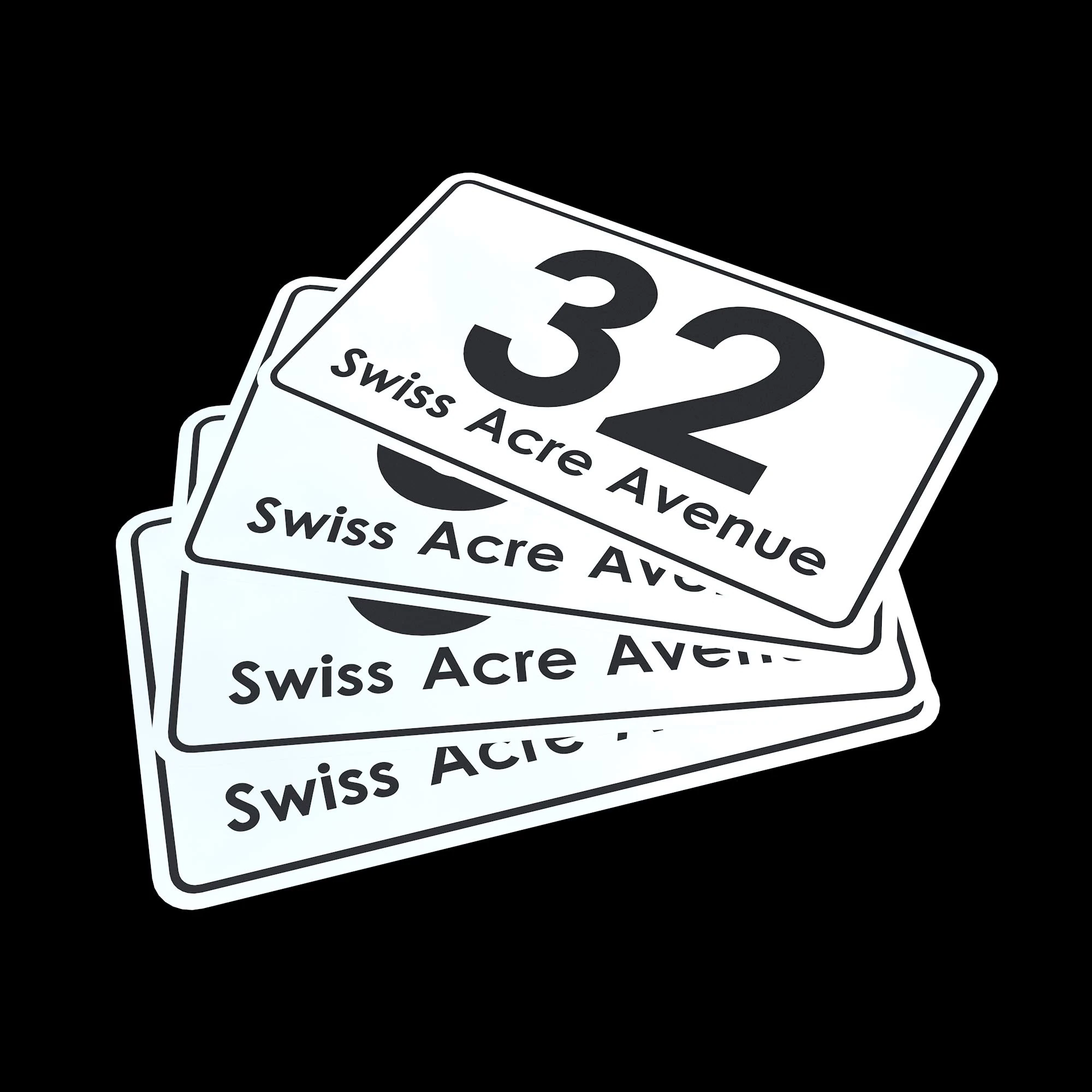 Custom Wheelie Bin Box Crate Number and Letter Stickers Decals - set of 4