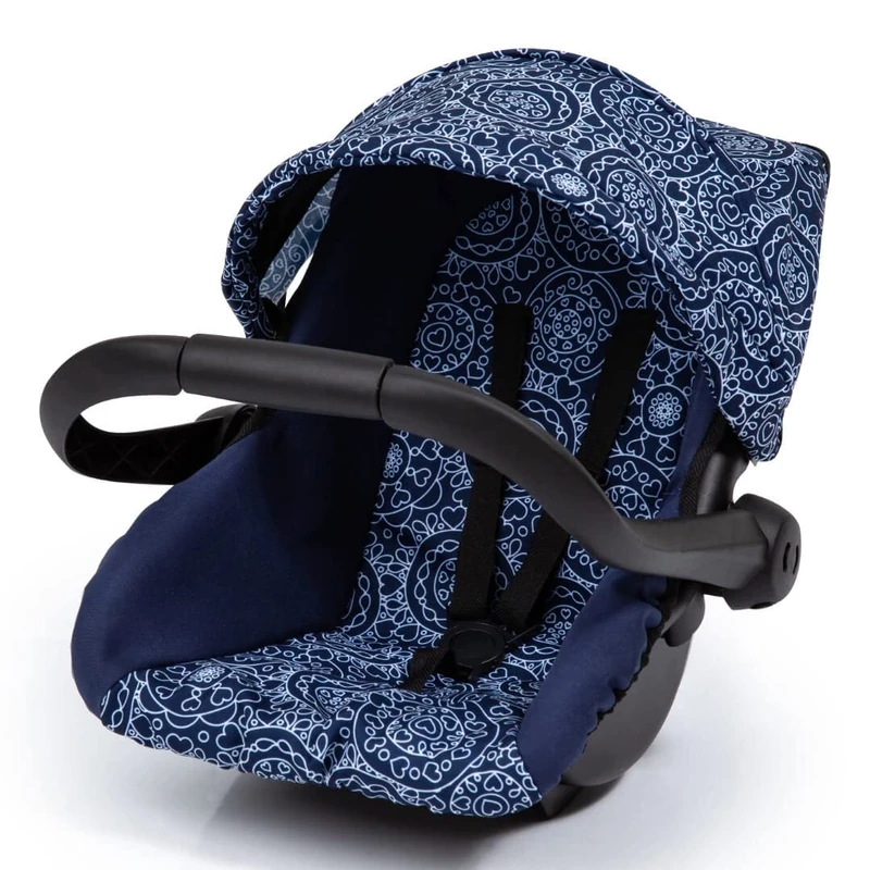 Bayer Design 67903AA car seat Easy Go for Neo Vario pram with cover, doll accessories, blue with pattern