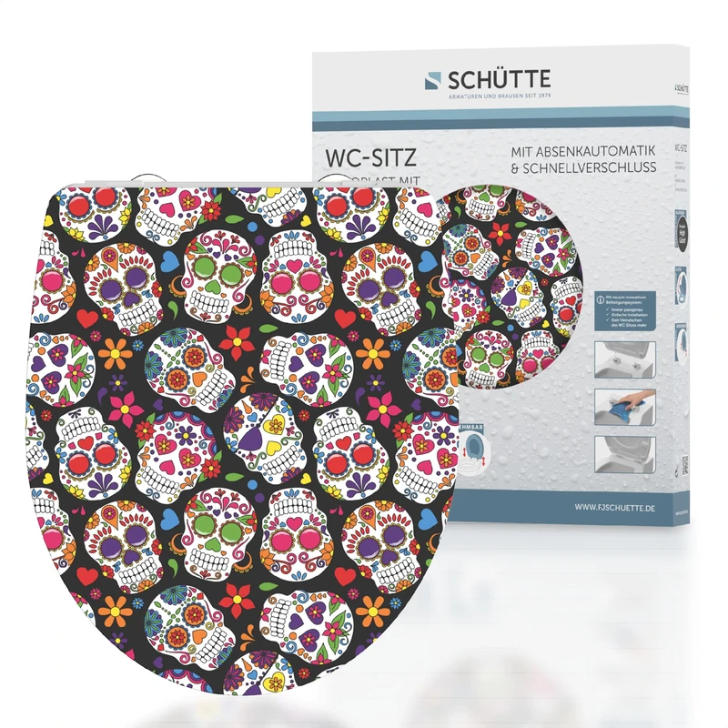 SCHÜTTE Crazy Toilet Seat with Soft-Close Mechanism and Quick Release Made of Duroplast Toilet Seat with 175 kg Load Capacity