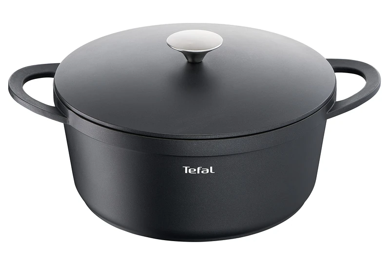 Tefal TRATTORIA E21853 Casserole Pot | Cast Aluminium | Cast Lid | Non-Stick Coating | Good Heat Retention | for Stewing Dishes | Silicone Handle Protection Including | Stewing Pot | Suitable for