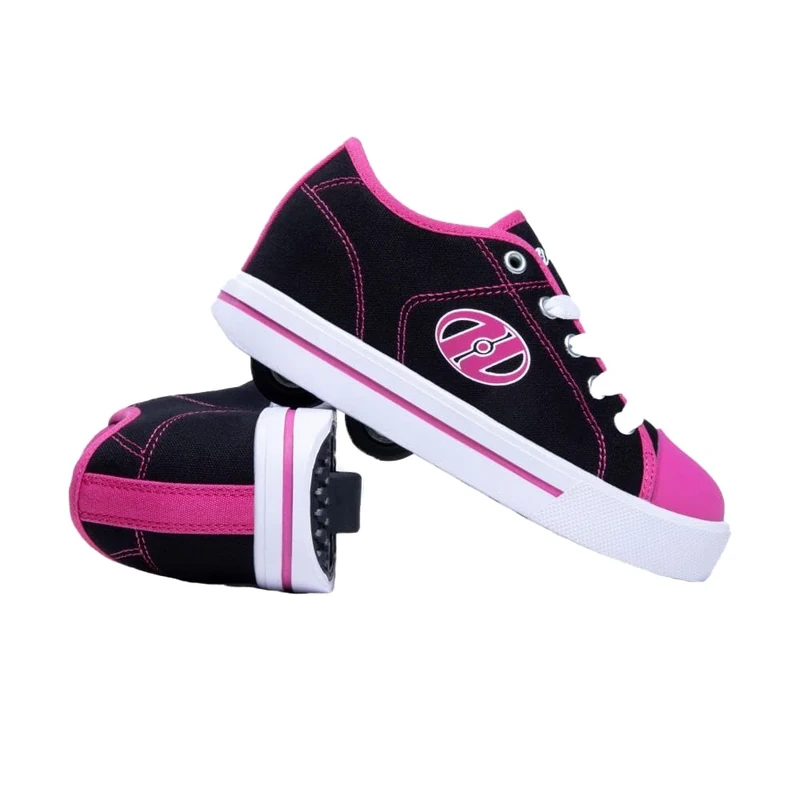 Heelys Girl's Classic X2 Trainers, Black Black White Hot Pink Black White Hot Pink, 13 UK Child