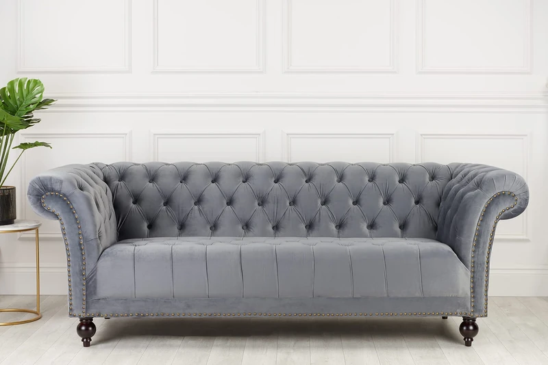 Birlea, Chester Sofa, 3 Seater, Fabric, Grey