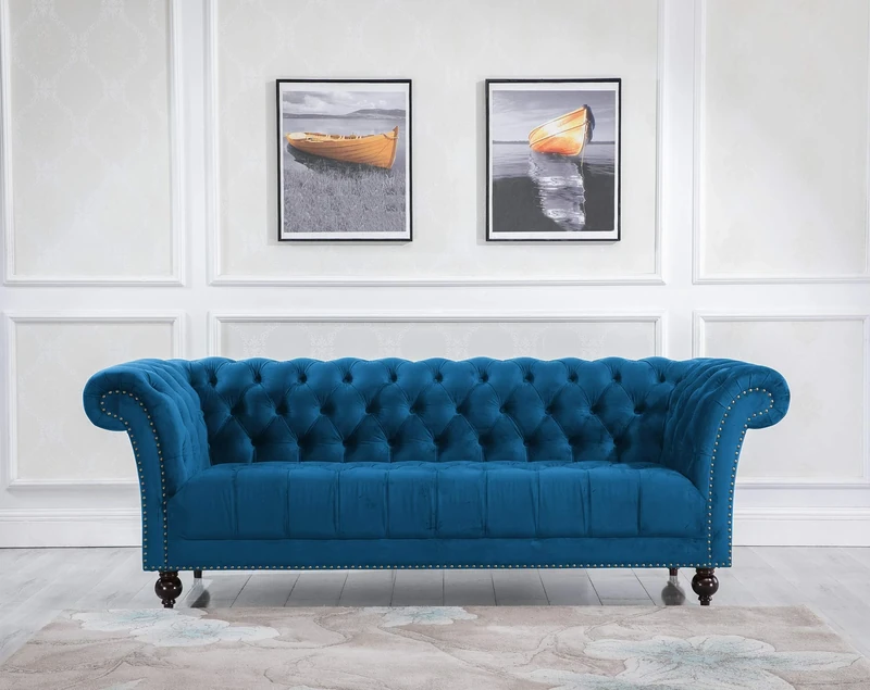 Birlea, Chester Sofa, 3 Seater, Fabric, Blue