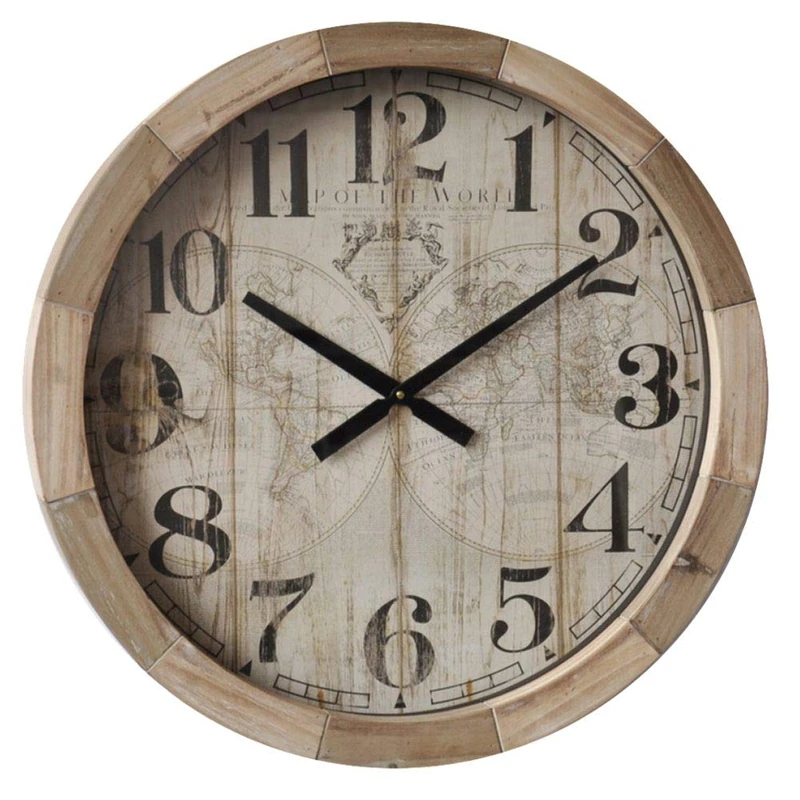 Home Decoration Clock World Map, Multicoloured, Unique