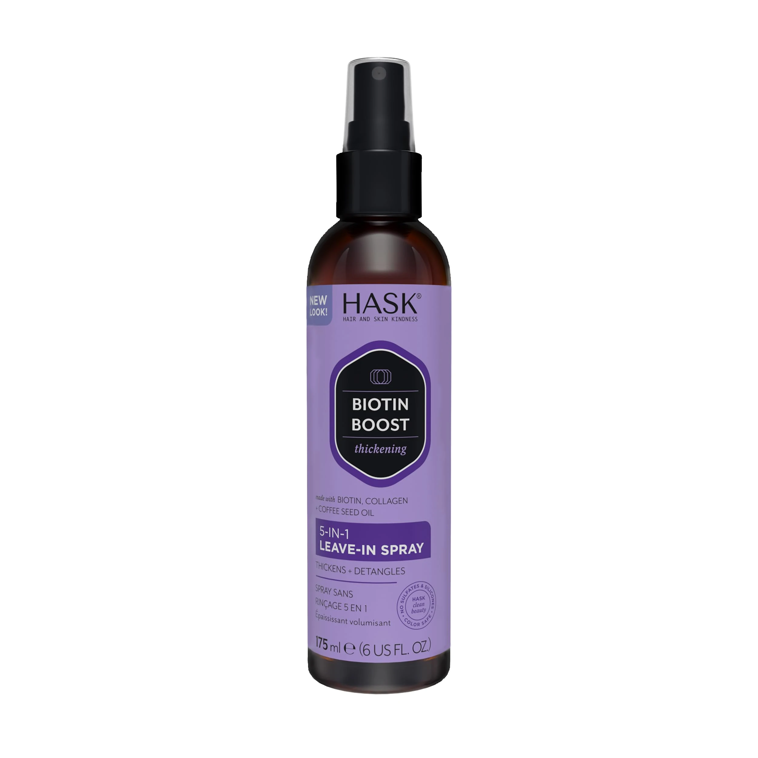 HASK Thickening Biotin 5-in-1 Leave In Conditioner Spray for all hair types, colour safe, and cruelty-free - 1 175mL Bottle