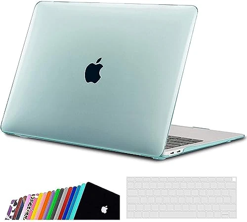 iNeseon Case Cover Compatible with MacBook Air 13 inch A2337(M1)/A2179/A1932,Slim Hard Shell Case + Keyboard Cover for MacBook Air 13 with Touch ID Released 2018-2021, Mint Green