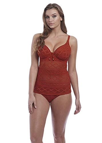 Freya Women's Standard Sundance Underwire Padded Tankini, Burnt Orange, 30DD