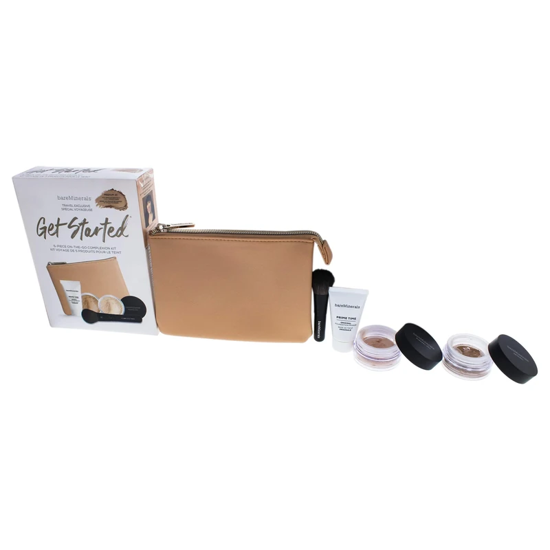 bareMinerals Get Started Complexion Kit - 10 Medium For Women 5 Pc Kit 0.5Oz Prime Time Original Foundation Primer, 0.07Oz Original Foundation Spf 15-10 Medium