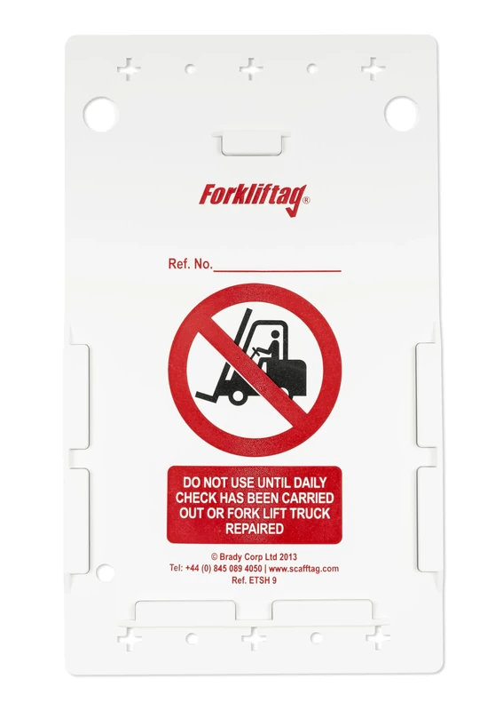 Scafftag by Brady Forklifttag Holder Pack – 10 Durable Holders for Forklift Inspection System and Pre-Shift Safety Compliance - Forklift Safety Tag