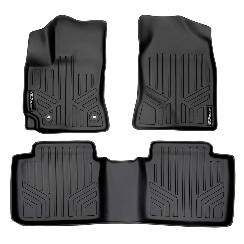 SMARTLINER Floor Mats 2 Row Liner Set Black for 2014-2019 Toyota Corolla Automatic Transmission (No iM Hatchback Models)