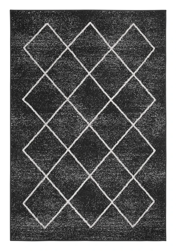 andiamo Woven Rug Bolonia Ornamental Pattern Runner Modern Polypropylene Oeko-Tex 100 Rug in Anthracite, 160 cm x 235 cm