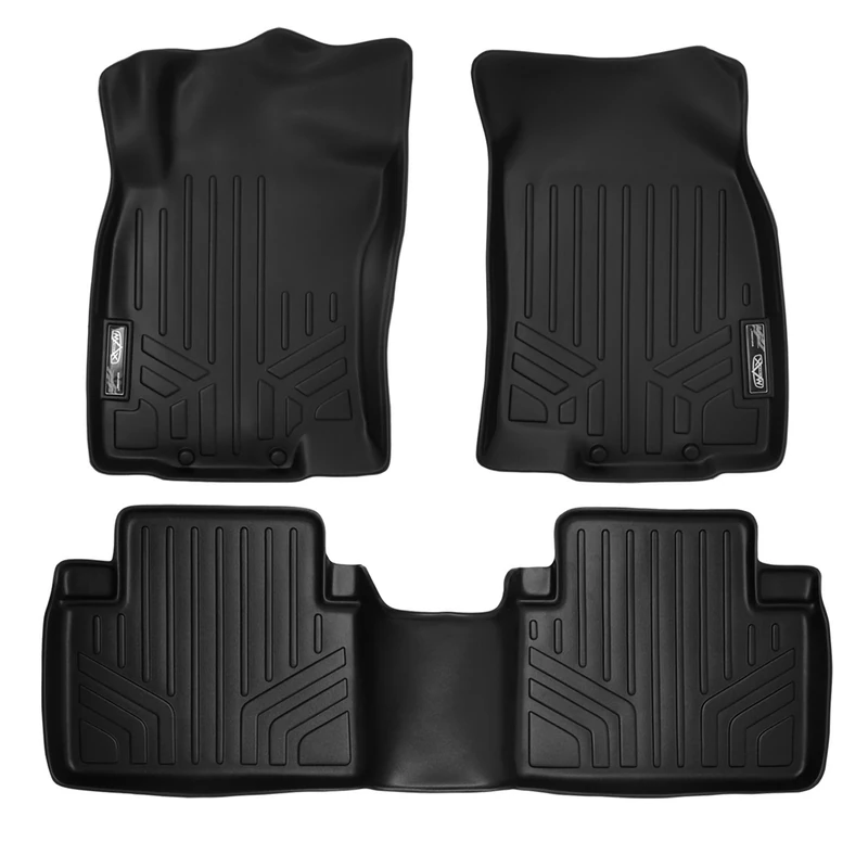 SMARTLINER Custom Fit Floor Mats 2 Row Liner Set Black for 2014-2019 Nissan Rogue (No Rogue Sport or Select Models)