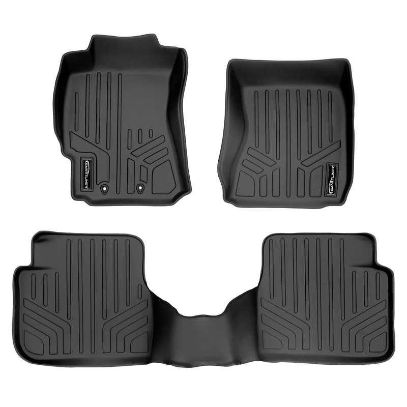 SMARTLINER Custom Fit Floor Mats 2 Row Liner Set Black for 2009-2013 Subaru Forester - All Models