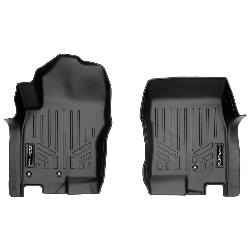 SMARTLINER Custom Fit Floor Mats 1st Row Liner Set Black for 2008-2020 Nissan Frontier with Dual Drivers Side Floor Posts