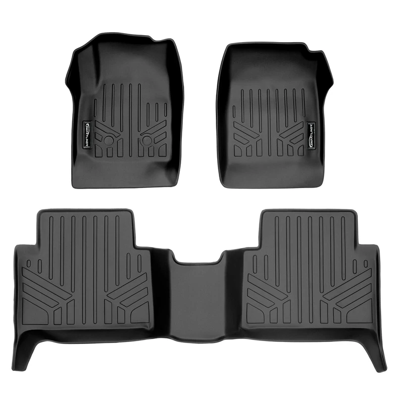 SMARTLINER Custom Fit Floor Mats 2 Row Liner Set Black for 2015-2021 Chevy Colorado Crew Cab/GMC Canyon Crew Cab - Image 1