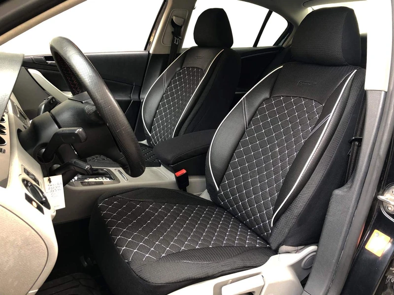 seatcovers by k-maniac Seat Covers for Audi A1 8X Sportback Universal Black and White Car Seat Covers Seat Protector Set Front Seats Car Accessories Interior V1305314 - Image 1