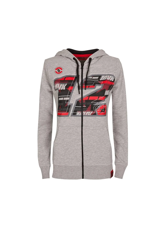 Maverick Vinales,FULL ZIP HOODIE,DONNA,MEL. GREY,XL