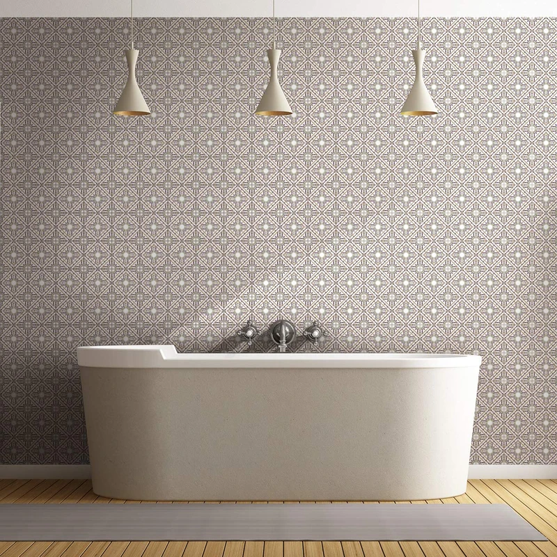 Ambiance Sticker Self-Adhesive Decorative Wall Decal Cement Tile for Bathroom and Kitchen Lilith - Pack of 24 Stickers of 20 x 20 cm