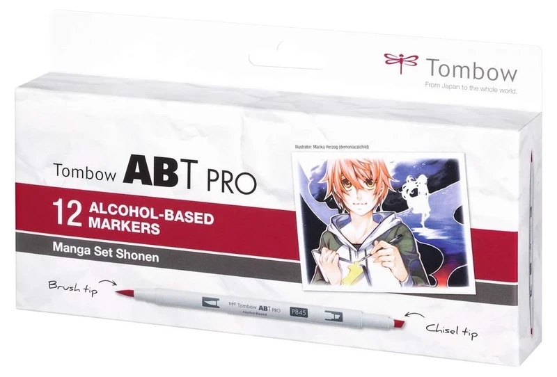 Tombow ABT PRO Alcohol-based Marker Pens Set of 12 - Manga Shonen Set