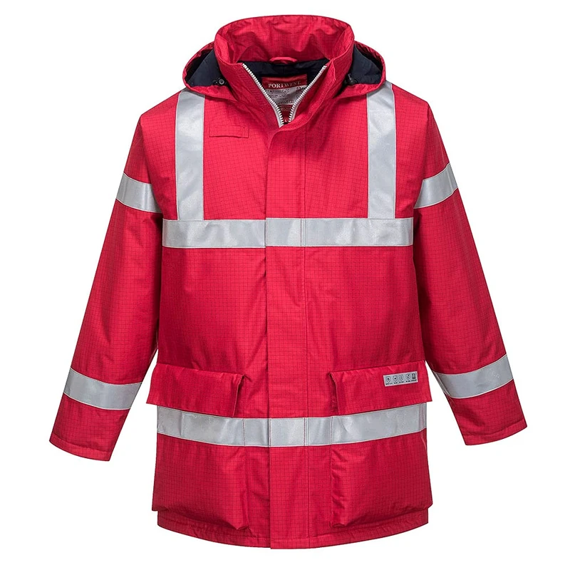 Portwest Bizflame Rain Anti-Static FR Jacket, Size: S, Colour: Red, S785RERS