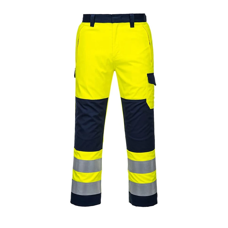 Portwest Hi-Vis Modaflame Trouser, Trouser Length: Regular, Color: Yellow/Navy, Size: M, MV46YNRM - Image 1