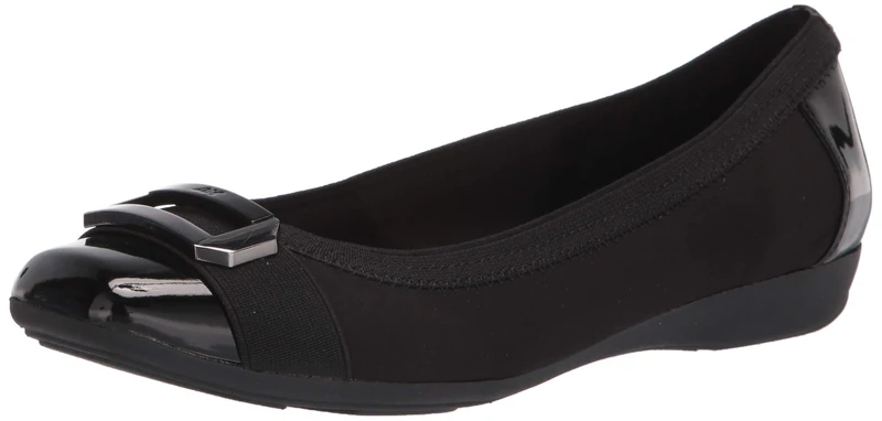 Anne Klein Women's Uplift Ballet Flat, Black, 5.5 UK
