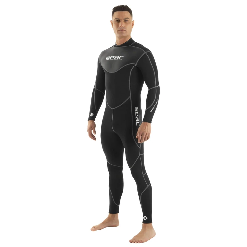 SEAC Sense Long Man, Wetsuit Wet Single-piece Without Hood for Snorkeling and Diving, Neoprene 3 mm