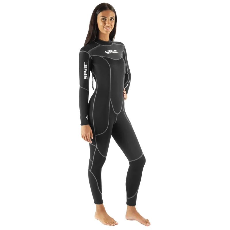 SEAC Sense Long Lady, Wetsuit Wet Single-piece Without Hood for Snorkeling and Diving, Neoprene 3 mm