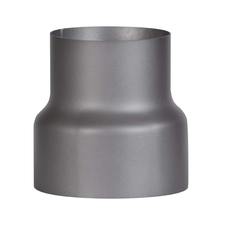 FIREFIX RD150/Ü1 Transition Piece (Reduction) for 2 mm Thick Flue Pipes, Painted Dark Grey, from 150 mm Stove 120 mm Wall Connection, Black