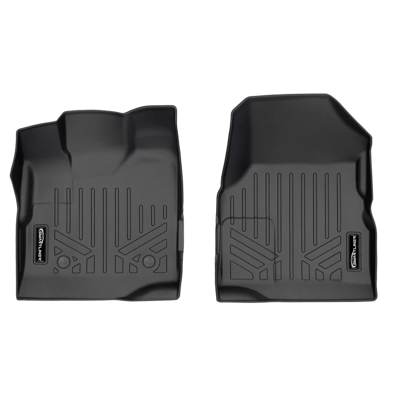 SMARTLINER Custom Floor Mats 1st Row Liner Set Black for 2011-2017 Chevy Equinox/GMC Terrain with Dual Front Floor Posts