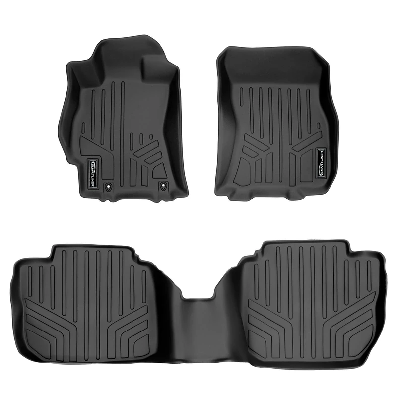 SMARTLINER Custom Fit Floor Mats 2 Row Liner Set Black for 2010-2014 Subaru Outback/Legacy Automatic Transmission