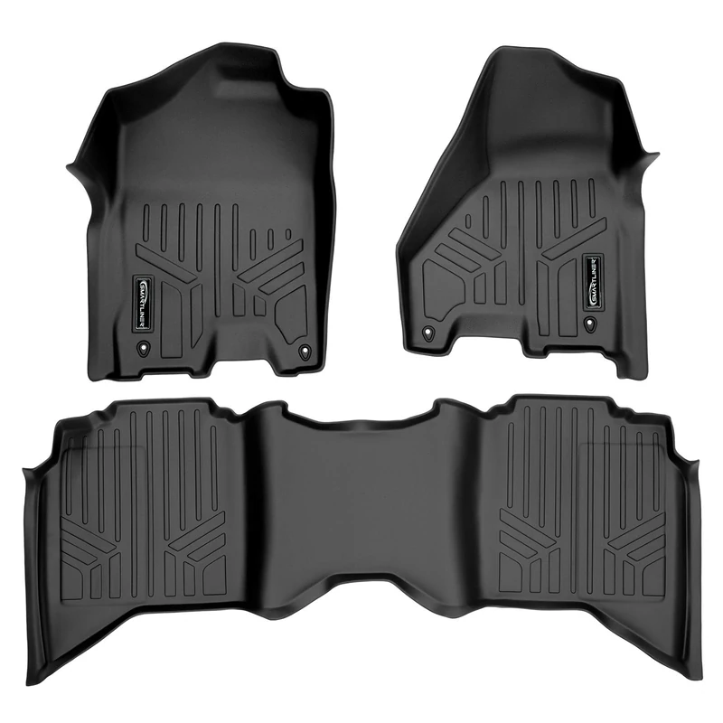 SMARTLINER Floor Mats 2 Row Liner Set Black for 2012-2018 RAM 1500/2500/3500 Crew Cab (4 Full Size Doors)