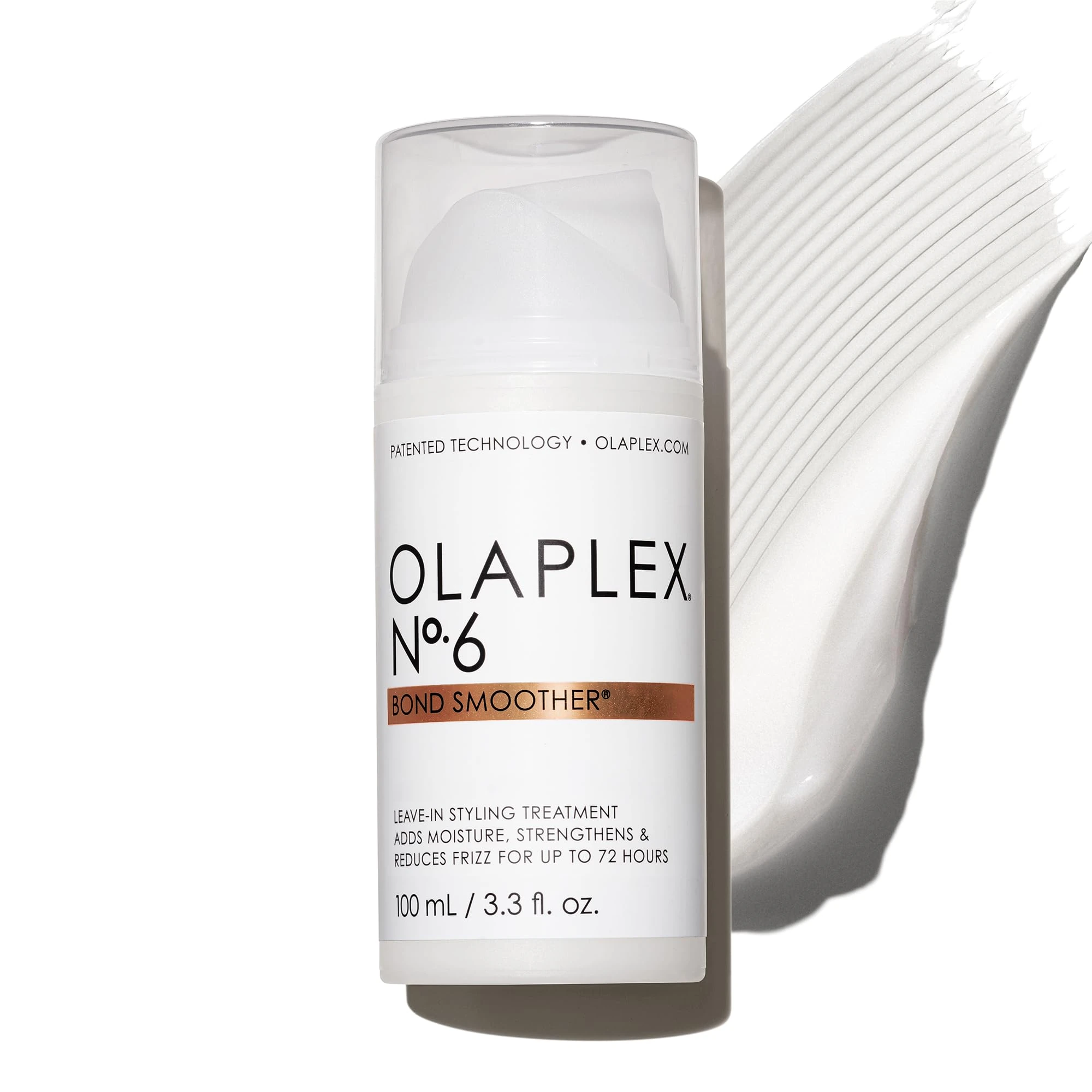 Olaplex No. 6 Bond Smoother, Leave-In Styling Hair Cream Treatment, Smooths, Conditions, & Strengthens, Frizz Control for Up to 72 Hours, For All Hair Types, 100ml