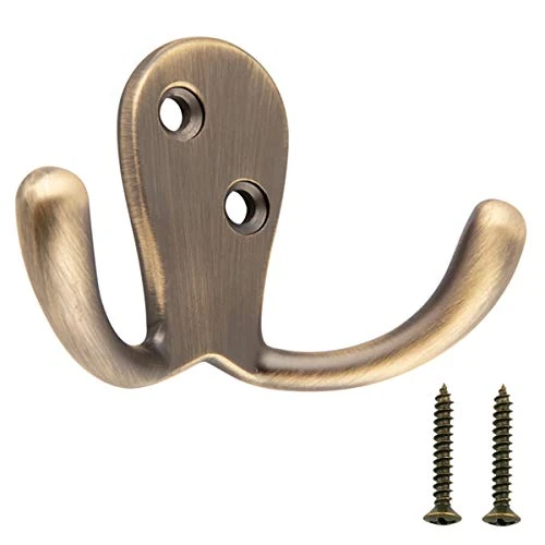 Amazon Basics AB4900-AS-5 Robe Hook, Antique Brass