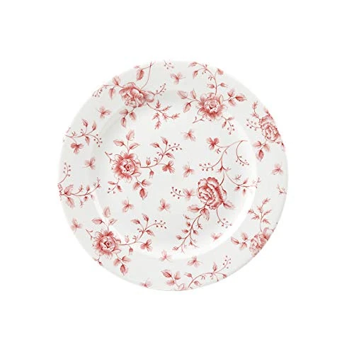 Churchill BG656 Vintage Print Cranberry Rose Chintz Plate 27.6cm