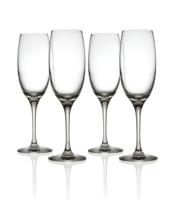 Alessi SG119/9S4 Mami XL Set of 4 Champagne Flutes in crystalline Glass, One size, transparent
