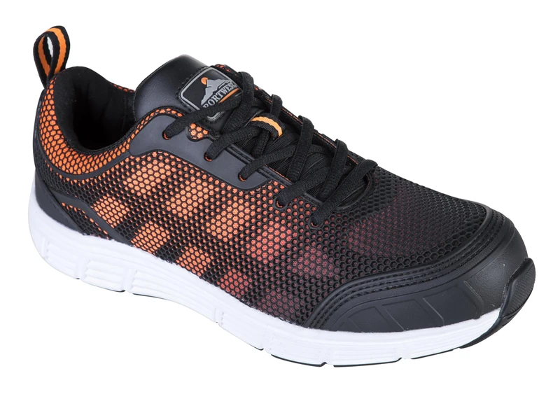 Portwest FT15 Slip Resistant Steelite Tove Trainer S1P Black/Orange, 36