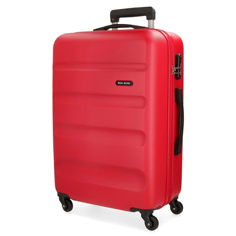 Roll Road Flex Red Medium Suitcase 46 x 64 x 23 cm Rigid ABS Combination Lock 56 Litre 3.1 kg 4 Wheels