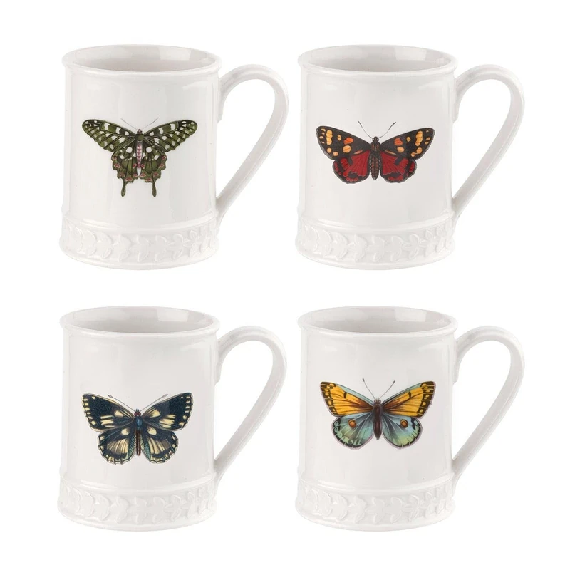 Portmeirion Botanic Garden Harmony Butterfly Tankard Mug Set of 4