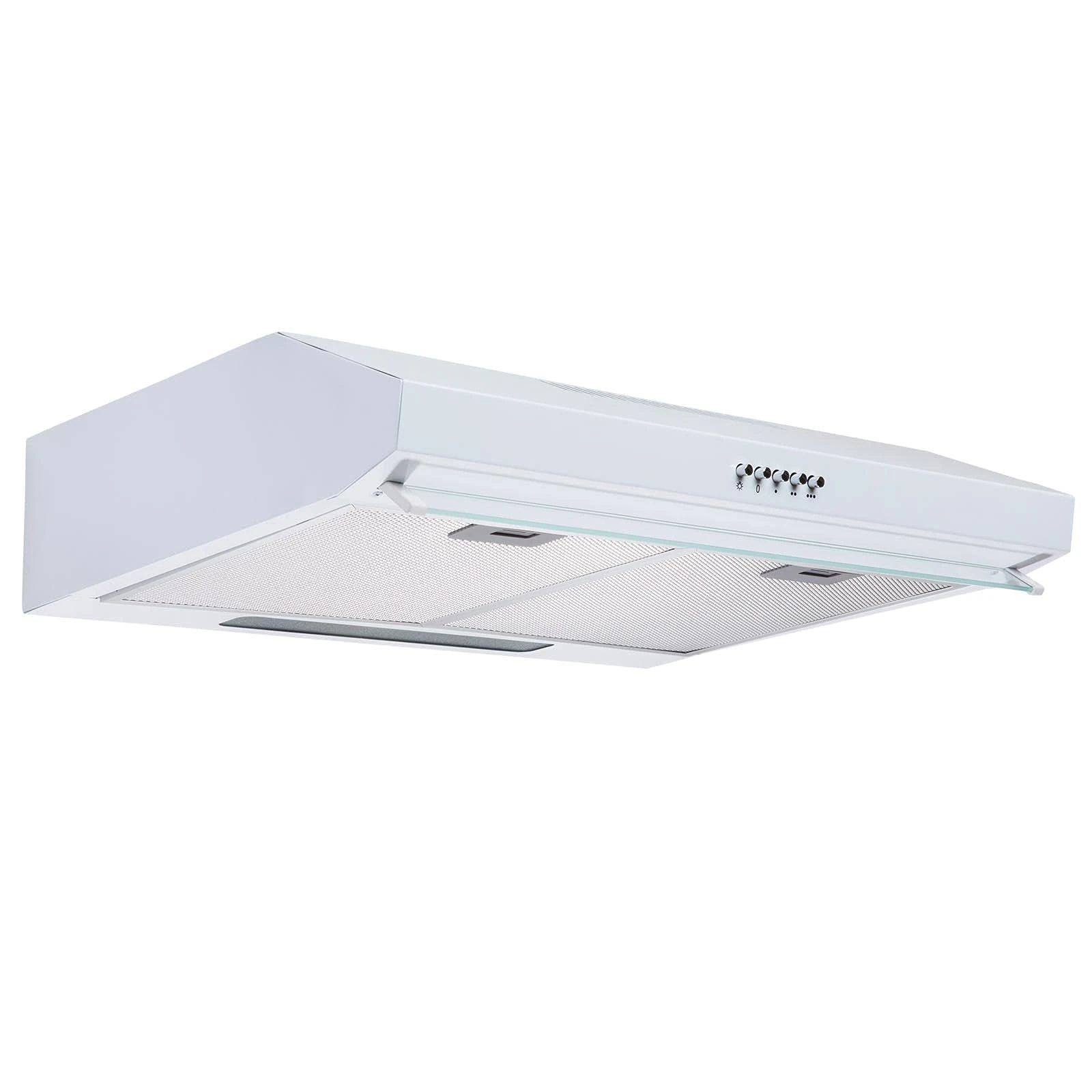 SIA VSR60WH 60cm Visor Cooker Hood, Kitchen Extractor Fan, Under Cabinet Wall Mounted, Top Vented, White