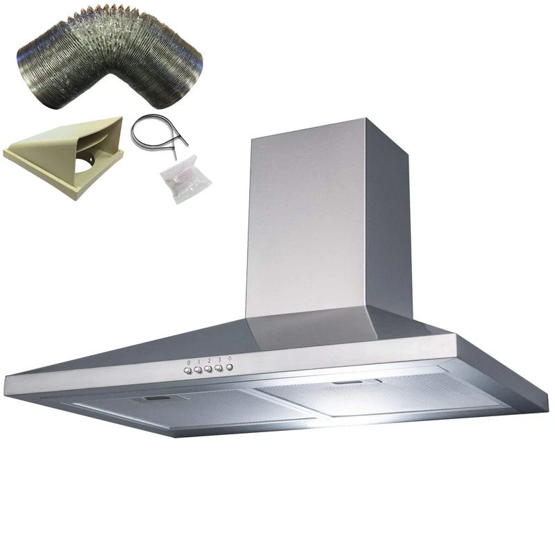 SIA CHL70SS 70cm Stainless Steel Chimney Cooker Hood Extractor and 3m Ducting