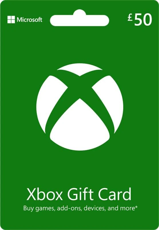 Microsoft Xbox Live Gift Card £50 - UK Redemption Only - Delivery by post