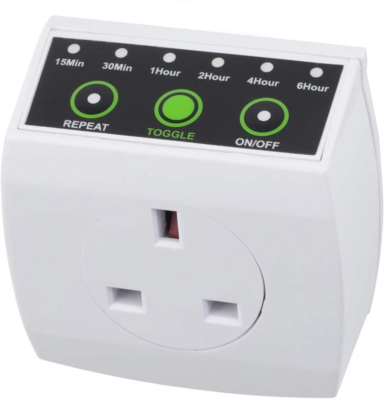 HBN Countdown Timer Plug, Energy Saving Timers Switch with Repeat Function, 15/30 Min 1/2/4/6 Hour Run Down Timer Socket, 1 Pack