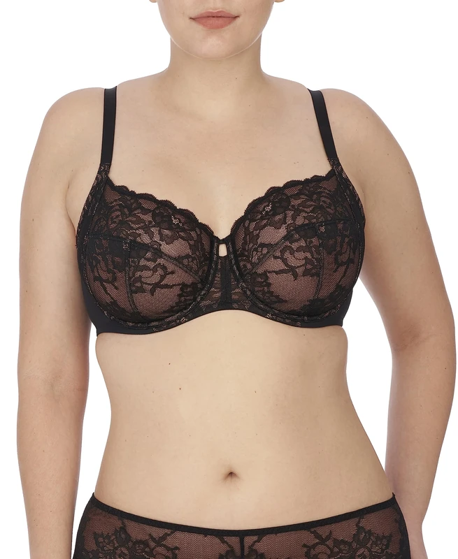 Natori Women's Statement: Full Figure UW Coverage Bra, Black/Café, 32DD